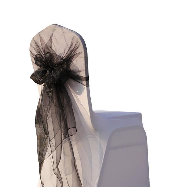 

wedding organza chair cover hood/chair sashes 65x275cm for wedding event&party&banquet chair bow knot decoration qylzif