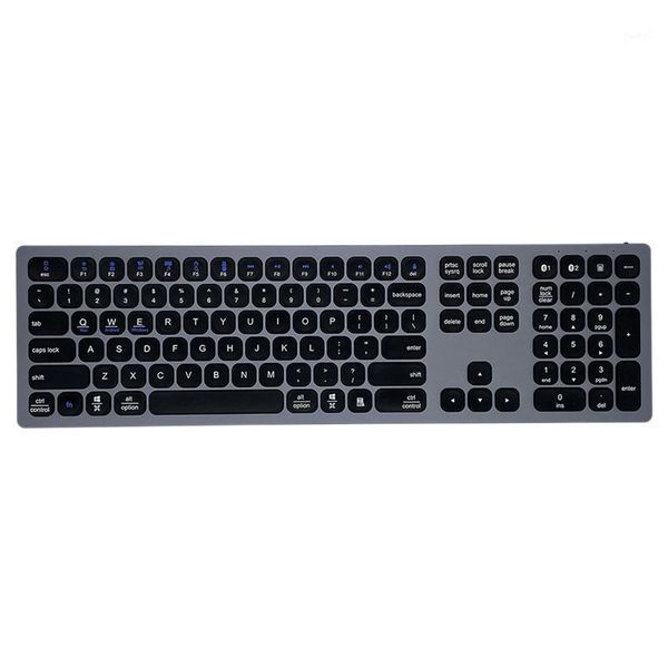 

bluetooth keyboard, aluminum alloy dual-channel wireless keyboard for phones, tablets, deskcomputers1