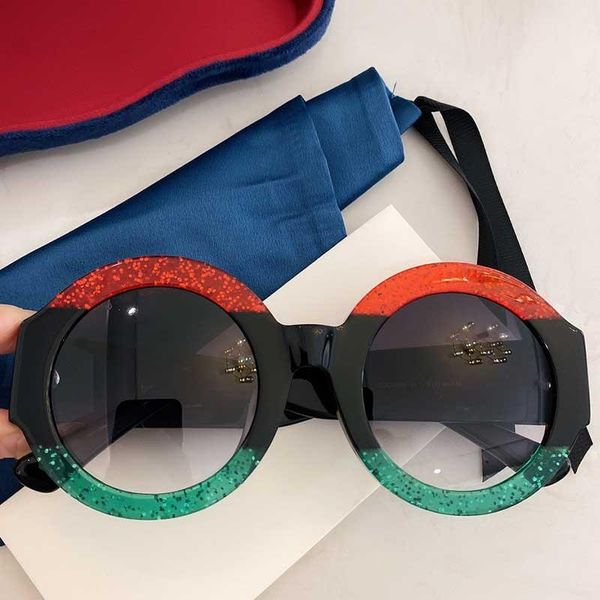 

2021ss round sunglasses women designer sunglasses round crystal frame sunglasses 0084s uv400 protective lens glasses with boxs, White;black