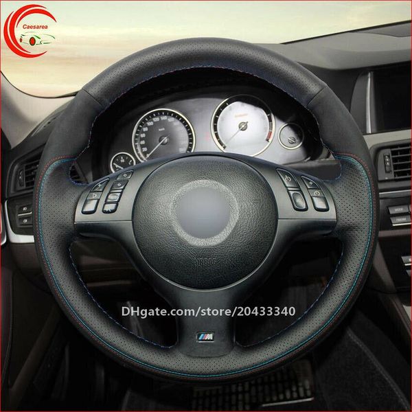 

hand sew black car steering wheel cover for bmw m sport e46 330i 330ci e39 540i