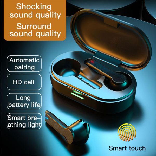 

tws 5.0 hifi stereo headsets bt5.0 wireless earphones bluetooth earphone waterproof touch surround bass headset for smart phone