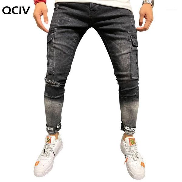 

new men's autumn winter slim casual running jeans black hole boys cowboy mens sports fitness pants1, Blue