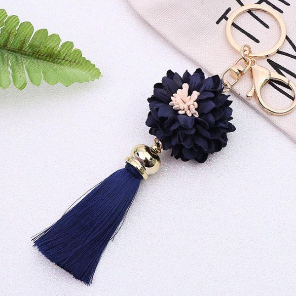 

new flower women with tassel key chain golden fashion key ring women bag pendant car keychain for women gl5037 h sqcwce