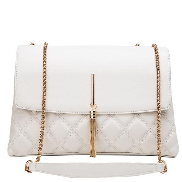 

2020 fashion new classic plaid casual big tote bag quality leather women's designer handbag tassel chain shoulder messenger bags