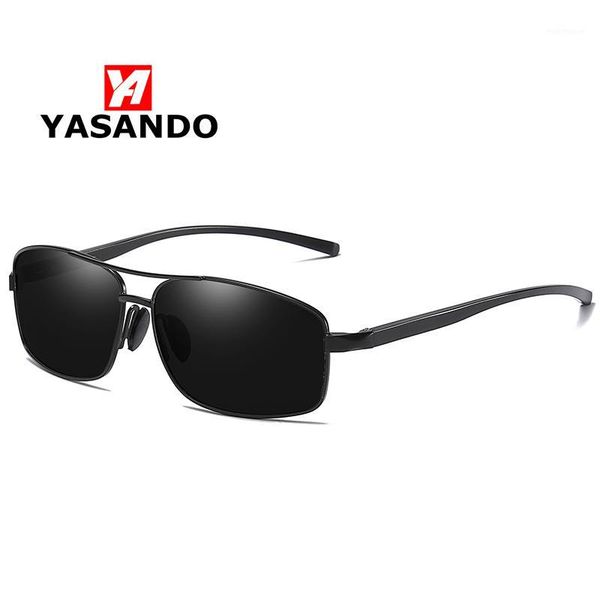 

sunglasses yasando polarized men rectangle alloy frame sport retro glasses male mirror eyewear sun for guy gs24581, White;black