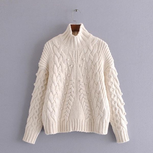 

women's sweaters 2021 autumn european american long-sleeved loose commuter women twist rope sweater knitted computer, White;black