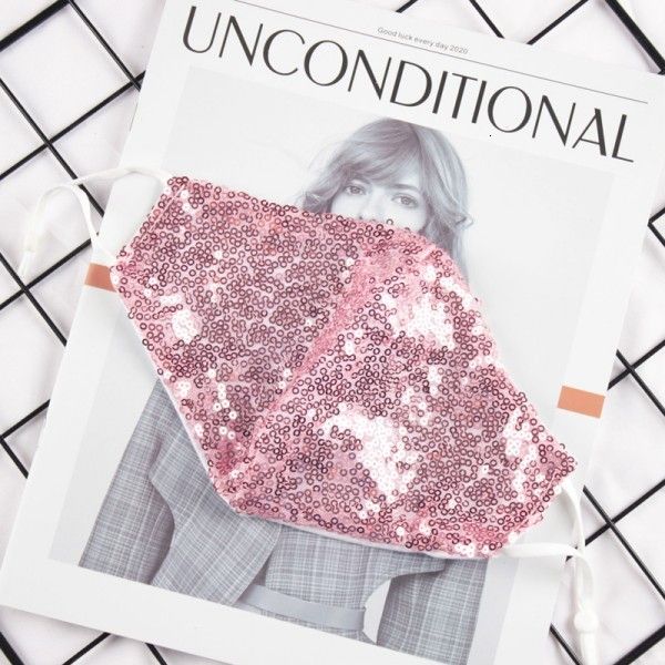 

shipping fashion bling sequins face mask dustproof dhl protective masks washable reusable elastic earloop mouth cycling