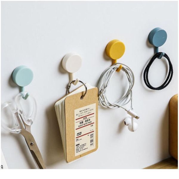 

10pcs solid color punching door without trace nail small hook clothes hook mounted wall hook wall hooks decorativ bbykja