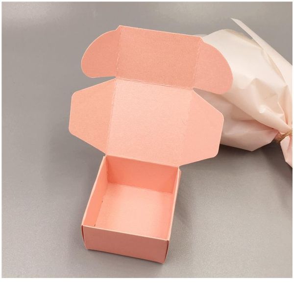 

50pcs small square colorful kraft paper carton box small gift packaging box wedding party festival favor wrappin bbypmx