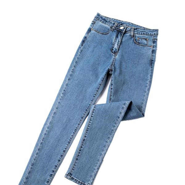 

jeans for women jeans with high waist woman high elastic plus size women femme washed casual skinny pencil pants, Blue