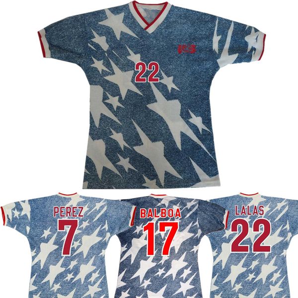 

1994 ретро америка lalas классического футбол джерси 94 стюарт wegerle balboa сша возвращение футбол рубашка перез jones штаты древнее трико, Black;yellow