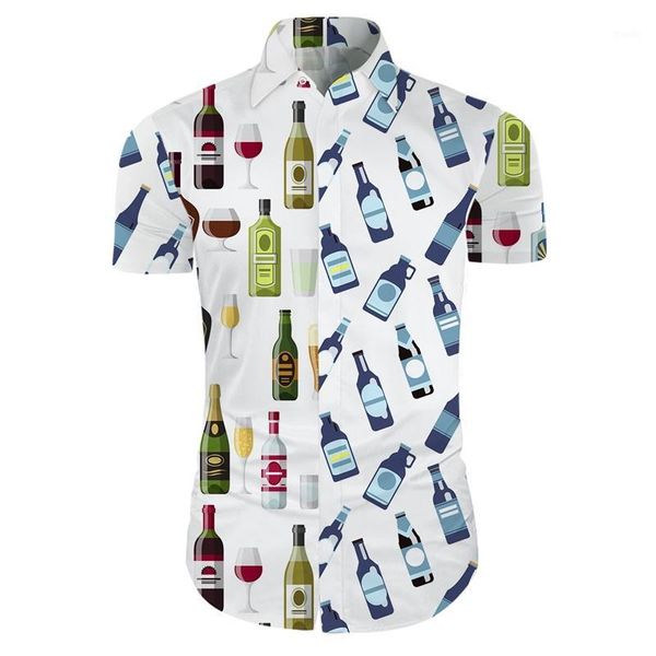 

men's casual shirts cloudstyle men's slim fit 3d painting male short sleeve polyester shirt men eu plus size for spring1, White;black