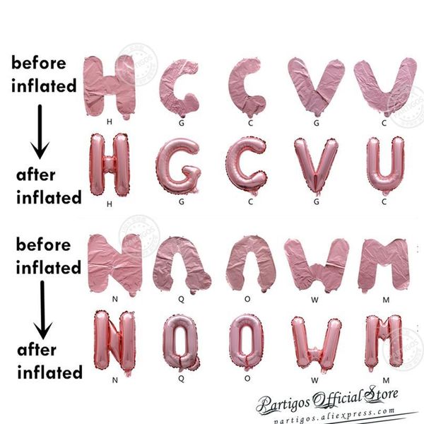 

16/40inch rose gold a-z letter/0-9 number ballon birthday party decorations gold wedding balloons globos anniversar jlliwd
