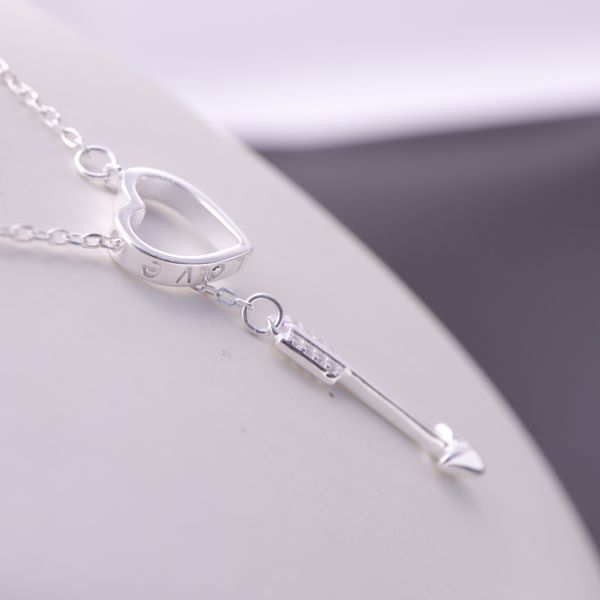

hengsheng s925 silver cross-border one product dropshipping cupid arrow love korean style simple zircon necklace womens pendant