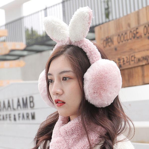 

antie rabbit lovely ears winter earmuffs girls warm folding plush protection ear cover