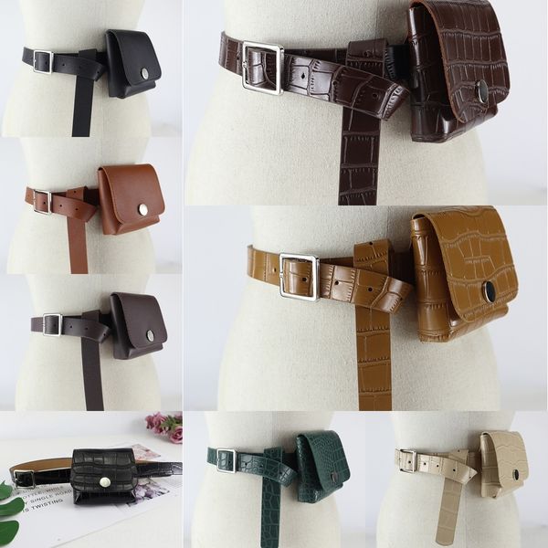 

zmcxv 2019 popular pu versatile pouch running running belt rudrp bag fashion waist design simple detachable small bag women's belt rudr, Black;brown