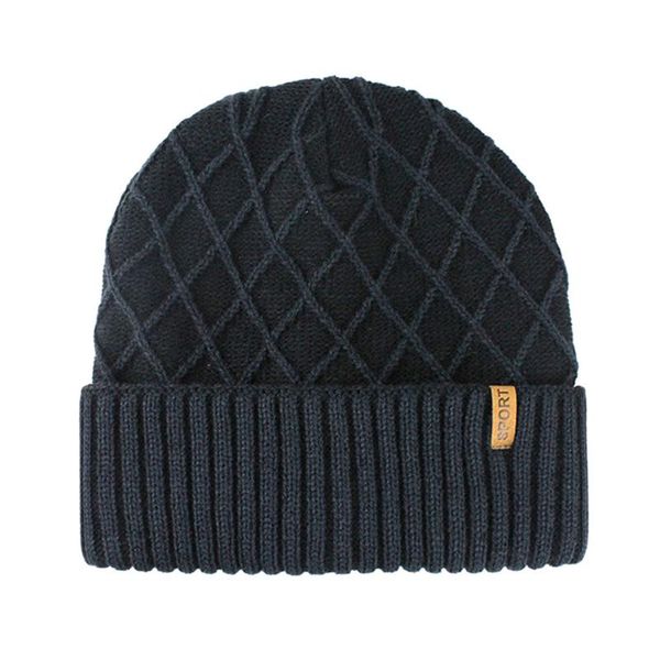 

beanies 40# men's winter hats fashion knitted black fall hat thick and warm bonnet skullies beanie soft cotton