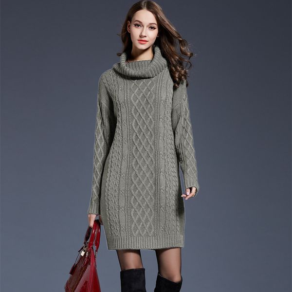 

autumn new 2021 warm and winter plus size women's clothing mesh dress high female sweater 27nz, Tan;black