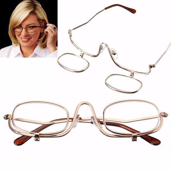 

clip frame reader on metal makeup magnifying glass ultralight reading glasses