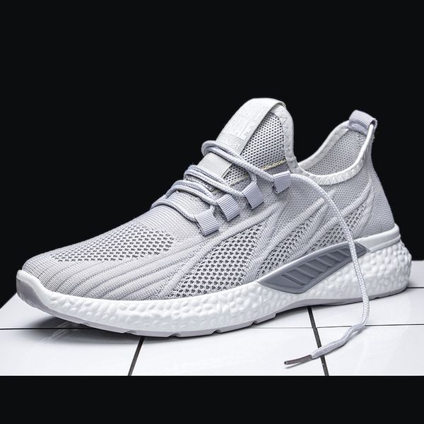 

designer mens shoes fall casual shoes fashion shoes flying woven lightweight comfortable sneakers student running, Black