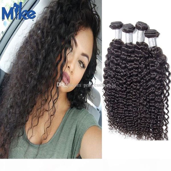 

mikehair бразильский human deep волос волна curly естественный цвет волос extenstions 8-30inch 100г шт бразильская глубокая волна волос 4 св, Black