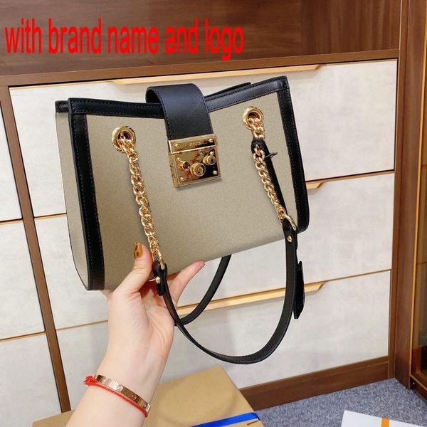 

2020 designer women shoulder bag padlock with chain square lock canvas genuine leather bow stripes distressed fashion handbag xvtnc qynf