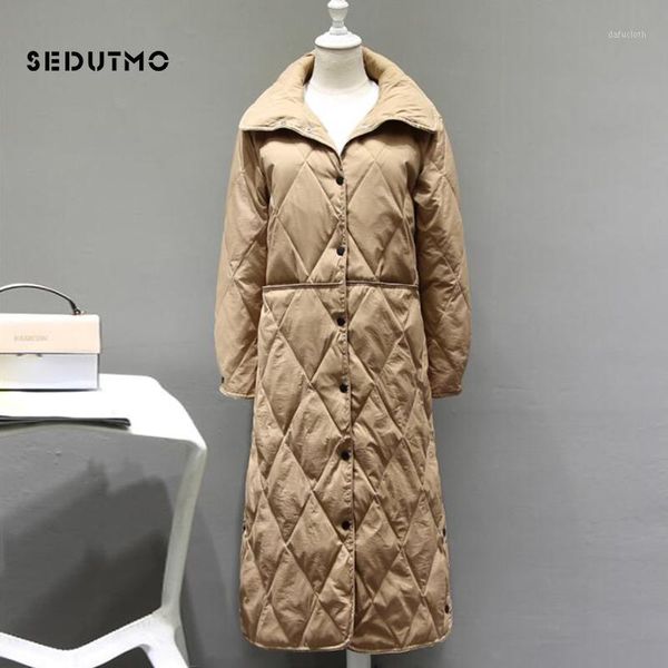 

sedutmo winter long womens down jackets ultra light duck down coat spring casual puffer jacket ed9251, Black