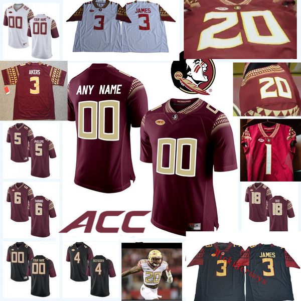 

custom florida state seminoles football xavier rhodes patrick robinson chris thompson dekoda watson p.j. williams jalen ramsey fsu jersey, Black