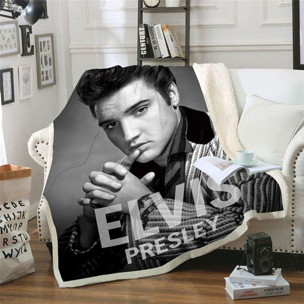 

elvis presley 3d blanket for beds hiking picnic thick quilt fashionable bedspread fleece throw blanket style-1