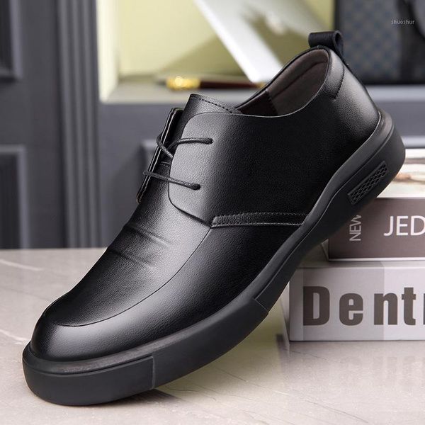 

dress shoes 2021 men's sneakers quality british breathable summer casual big size office me1, Black