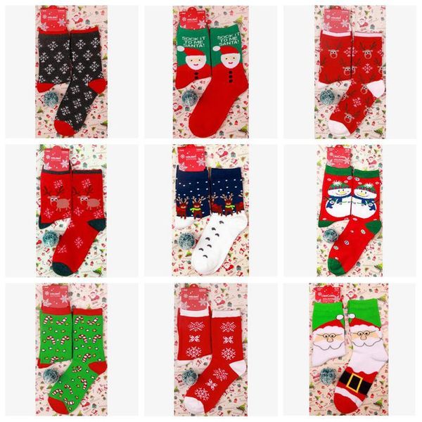 

christmas women winter red xmas sock cute elk deer stocking cartoon cotton keep warm girl boy soft socks dhb2119