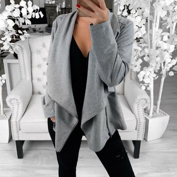 

2019 new fashion jacket short women autumn winter new style turn-down collar bat sleeved fashion women sweatshirt plus size1, Black;brown