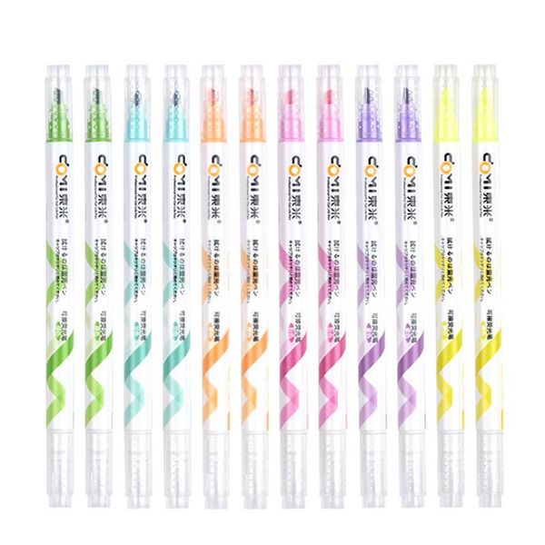 

6шт творческий большой емкость двойной стираемый чайница ручной учета маркера ручки рисование ручка маркадор ребенок подарок офисные принадл, Black;red