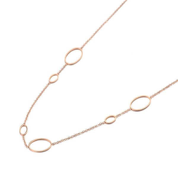 

bohemia stainless steel oval geometry choker necklace jewelry rose gold chain link pendant necklace for women n19120, Golden;silver
