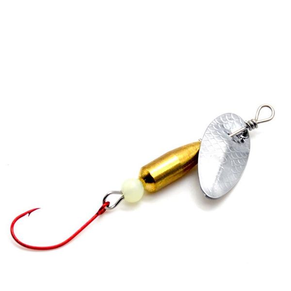 

gobygo 2pcs 2.2g 3.8g 5.8g fishing lures artificial bait metal with single hook carp fishing rotation spoon sequins spin jlldfa