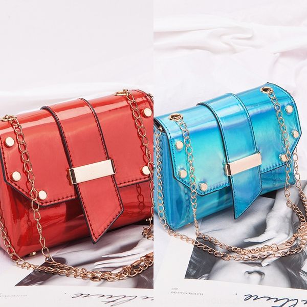 

dokhp laser 2020 korean version new simple chain postman small square nail women's single shoulder messenger bag leisure willow small s