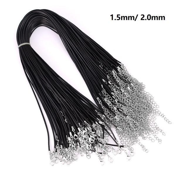 

price black wax leather snake necklace beading cord string rope wire 45cm extender chain with lobster clasp diy jewelry component, Red;brown