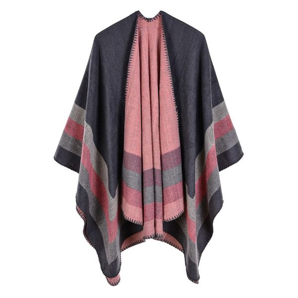 

new design 50acrylic and 50polyester foulard femme autumn winter warm fashion scarf shawl poncho 130150cm tippet shawl sqcyqn bdefashion, Blue;gray