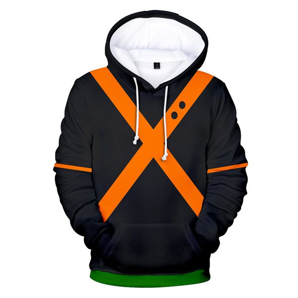

fashion my hero academia bakugou katsuki 3d printed hoodies sweatshirts casual hooded hoodie school uniforms, Black