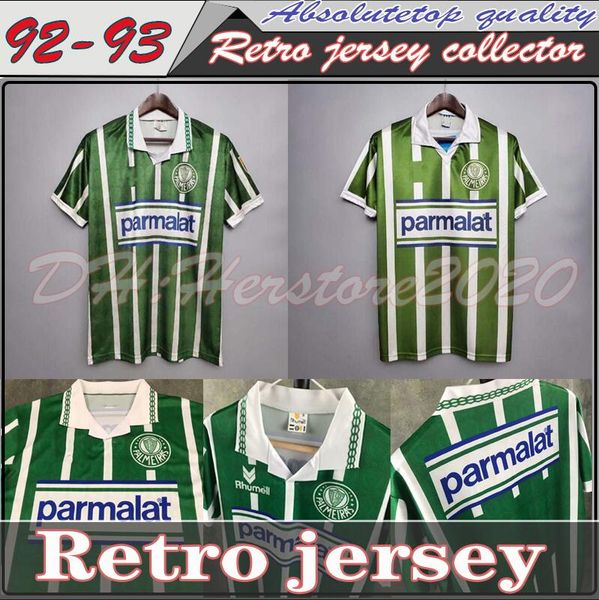 

1992 1993 palmeiras retro soccer jerseys 1993 1994 home green vintage camiseta de futbol classic 92 93 94 football shirts, Black;yellow