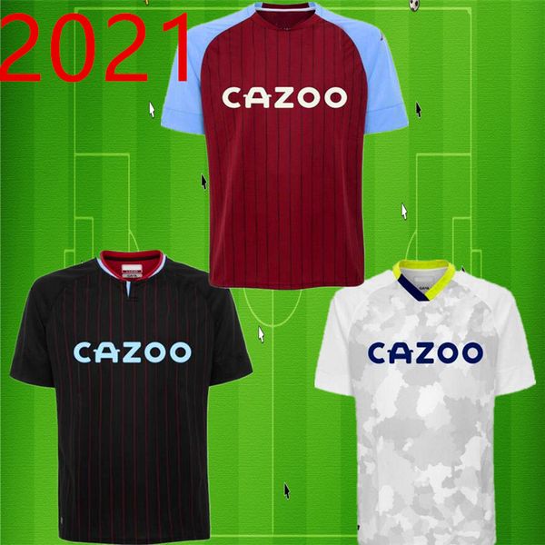 

men aston villa soccer jerseys 20 21 home grealish m. trezeguet wesley el ghazi hourihane douglas mcginn barkley watkins 2020 2021, Black;yellow