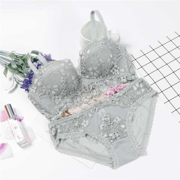 

lingerie set wireless bra set push up 3/4 cup underwear for women bra brief sets grey black white red1, Red;black