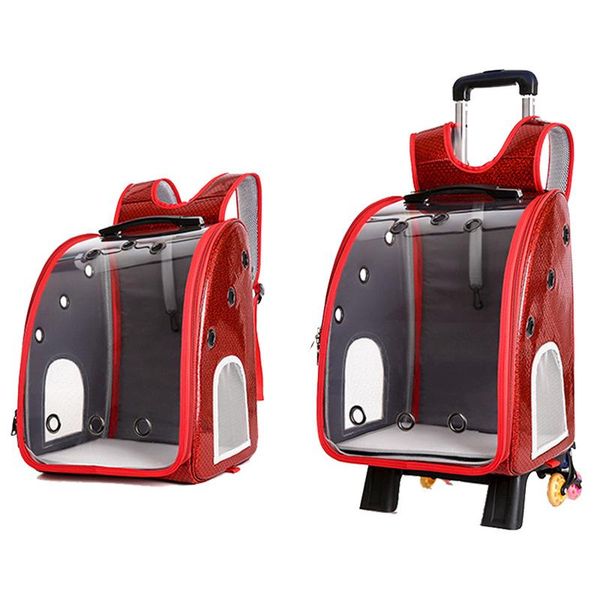 

the bag carrying pet pet packaging dog cat carrying backpack travel carrier with double wheels