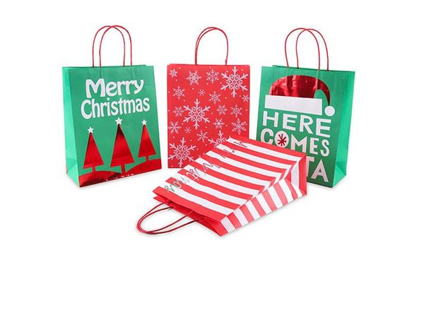 

stobag 12шт зеленый красный с рождеством ручки сумки фавор конфеты бисквит шоколад упаковка подарков сумки baby show декорирование wmtuui