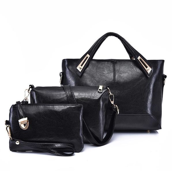 

designer pu leather women handbags fashion ladies 3 pieces set shoulder bags casual female messenger crossbody bags for women