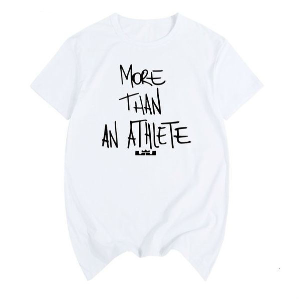 

lebron james same style t shirt more than an athlete letter print o-neck tee shirt cotton short tshirt, White;black