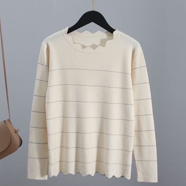 

2021 new ruffled collar women's sweater chic female jumper arrival woman pullovers strechable ladies knitwear bm9g, White;black