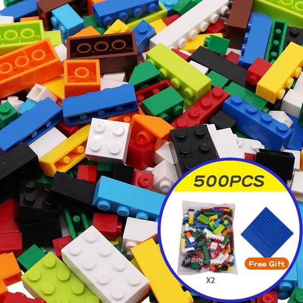 

500 1000pcs diy assembly building blocks bulk sets city creative classic technic kids bricks creator assembly toys for children yxlweg