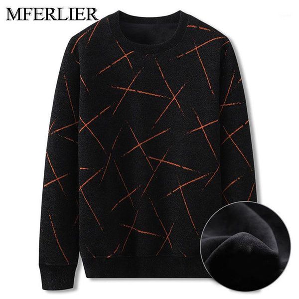 

winter fleece sweater men plus size 5xl 6xl 7xl bust 140cm warm men sweater for cold weather wear1, White;black