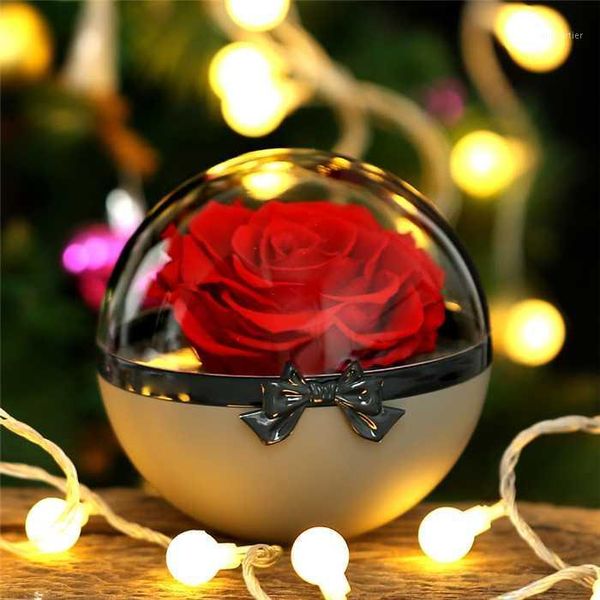 

decorative flowers & wreaths preserved eternal cute key link real rose ball freshening flower christmas valentine's day wedding gifts d